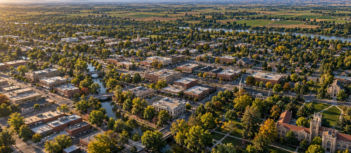 Aerial view of Caldwell, ID