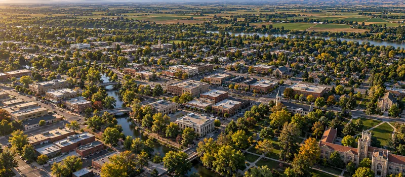 Aerial view of Caldwell, ID