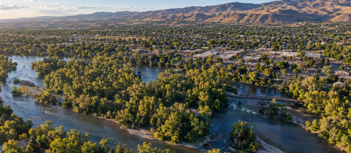 Aerial view of Eagle, ID