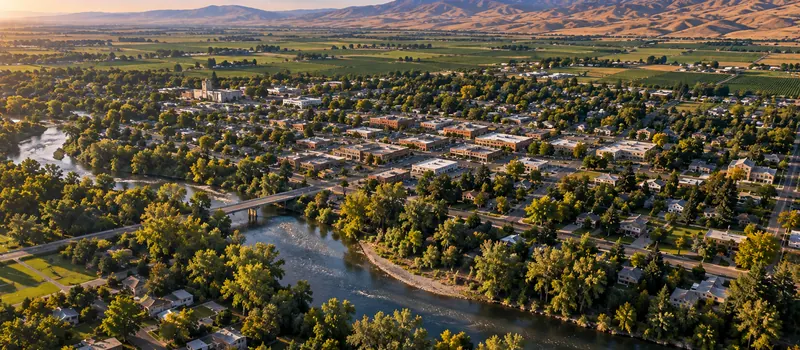 Aerial view of Emmett, ID