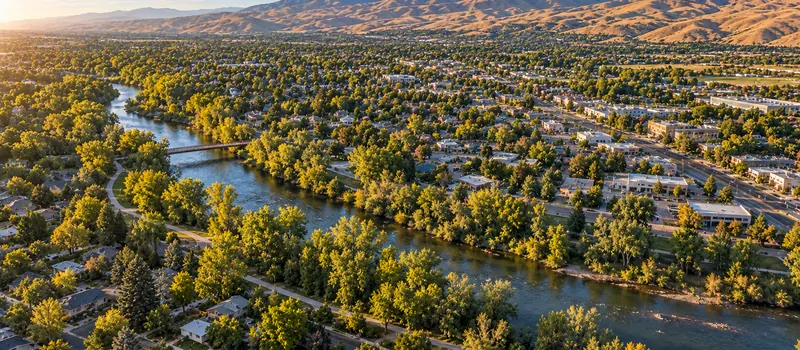 Aerial view of Garden City, ID